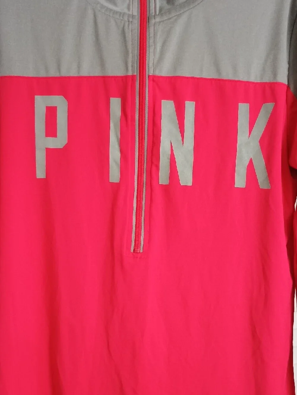 PINK Victoria's Secret Bright Pink Half-Zip Pullover - Picture 3 of 5
